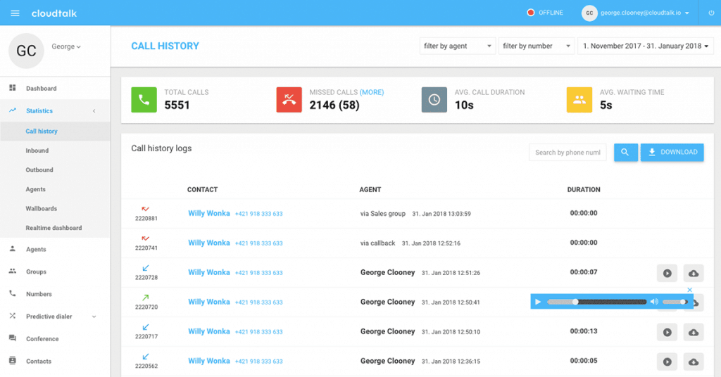 Logiciel phoning - Enregistrement des appels