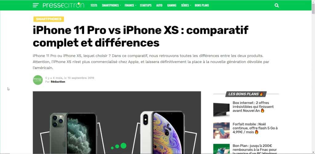 Un comparatif entre deux modèles d'iphone