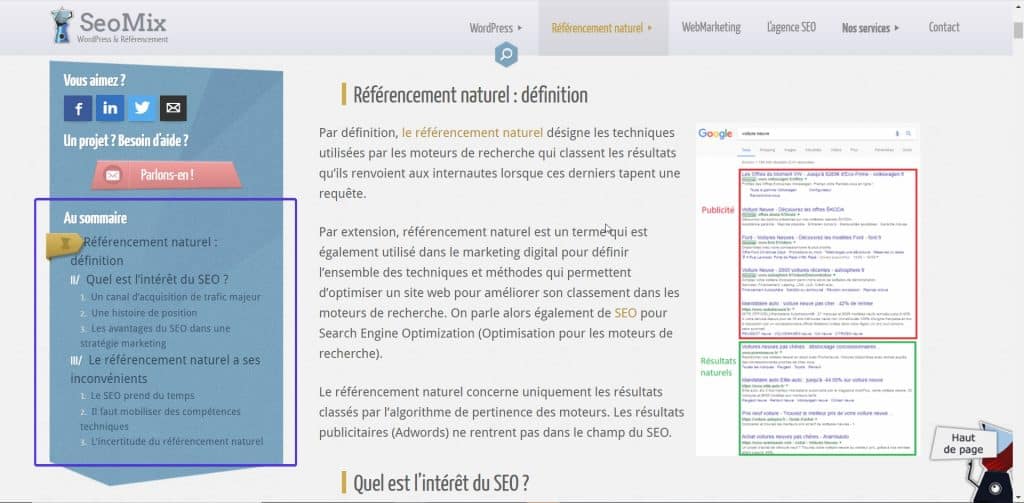 Un article en profondeur sur le référencement