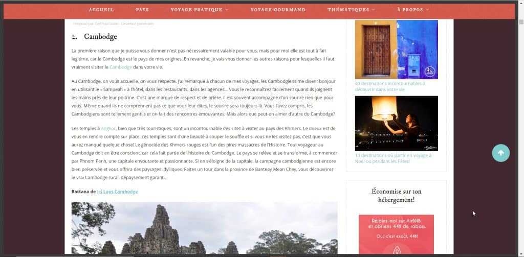 Une liste des 40 meilleures destinations voyages