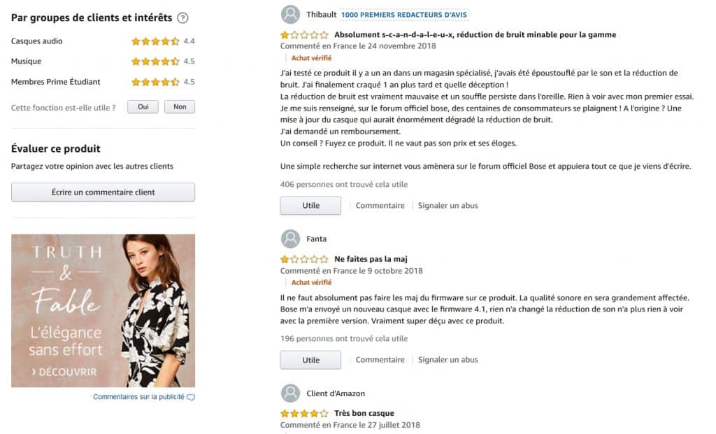 Etude des personas à travers les avis clients